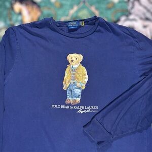 Polo Ralph Lauren  Polo Bear Graphic Long Sleeve T-Shirt Navy Blue Large Men’s